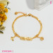 Butterfly Charm Bead Bracelet - Gold finish - flat lay