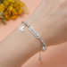 Butterfly Charm Bead Bracelet - Silver finish - on the wrist