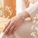 Halo Bangle Bracelet in Platinum-Plated Silver - detail view 3