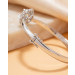 Round Halo Bangle in Platinum-Plated Sterling Silver - View 7