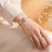 Round Halo Bangle in Platinum-Plated Sterling Silver - View 9