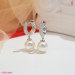 Pearl Drop Hoop Earrings with Cubic Zirconia in Platinum-Plated Sterling Silver - View 1