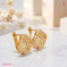 Floral Cubic Zirconia Earrings in 24K Gold-Plated Sterling Silver - View 1