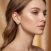 Yellow Cubic Zirconia Halo Stud Earrings in Platinum-Plated Sterling Silver - View 5