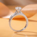 Round Cubic Zirconia Solitaire Ring in Platinum-Plated Sterling Silver - View 4