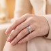 Round Cubic Zirconia Solitaire Ring in Platinum-Plated Sterling Silver - View 5