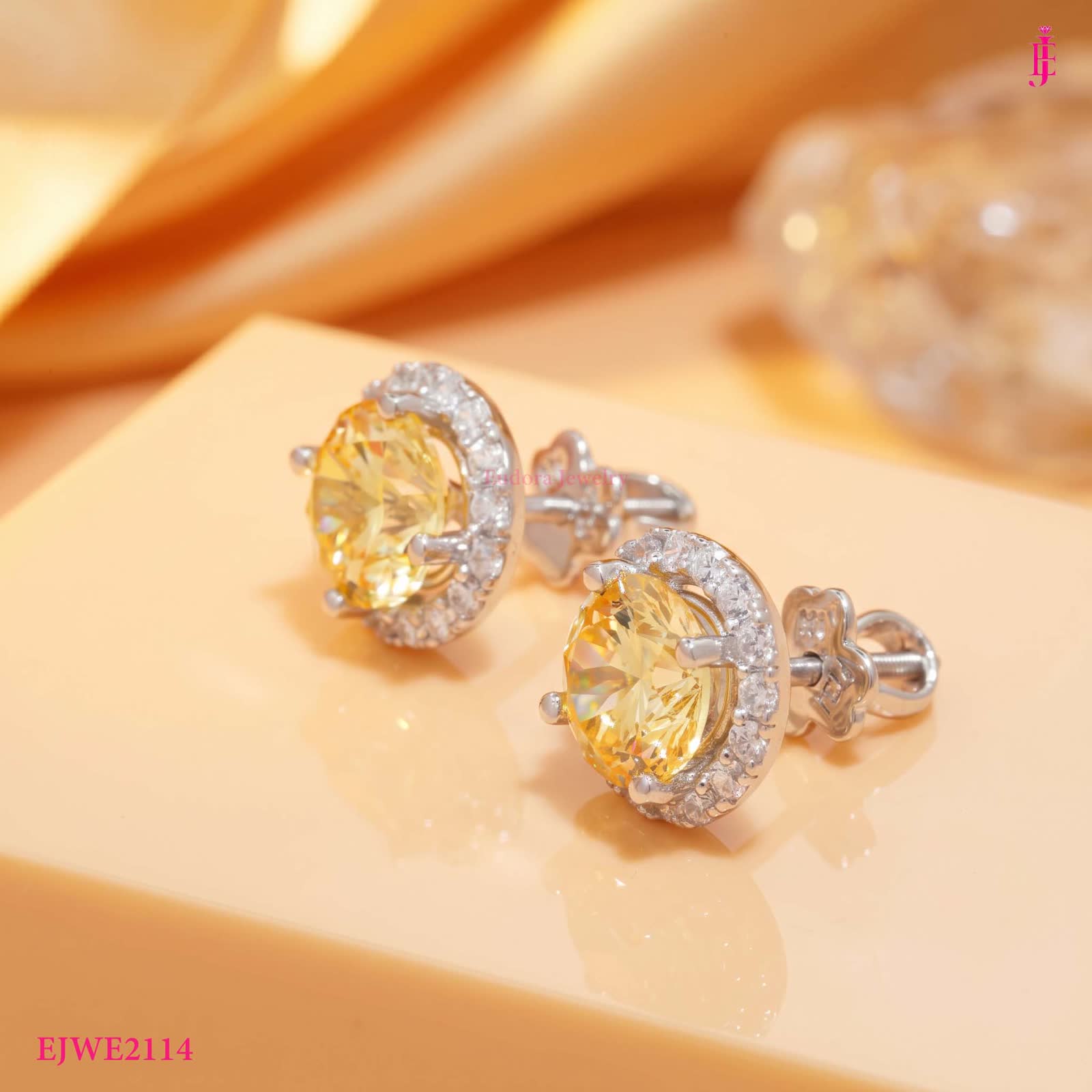 Yellow center halo studs shown from the side